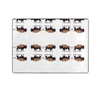 YTUOPWE Bison - Alfombra con cabeza arqueada de 80 x 58 pulgadas para sala de estar, oficina, mesa de café, cama, balcón, suave, esponjosa, absorbente de agua, duradera