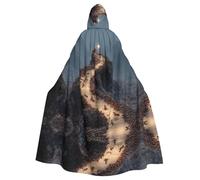 YTUOPWE Capa con capucha de Halloween para adultos, diseño de colonia de hormigas en movimiento, cómoda y suave con ala grande, adecuada para fiestas de baile y reuniones