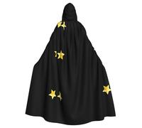 YTUOPWE Capa con capucha de Halloween para adultos. La deslumbrante imagen de estrella de cinco puntas cómoda y suave con ala grande adecuada para fiestas de baile y reuniones