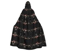 YTUOPWE Capa con capucha para adultos de Halloween con imagen de corrida de toros feroz, cómoda y suave con ala grande, adecuada para fiestas de baile y reuniones