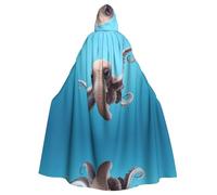 YTUOPWE Capa con capucha para adultos de Halloween con imagen de Dumbo el pulpo, cómoda y suave con ala grande, adecuada para fiestas de baile y reuniones