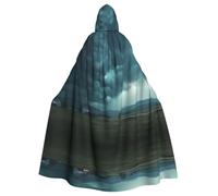 YTUOPWE Capa con capucha para adultos de Halloween The storm after the calm Picture cómoda y suave con ala grande adecuada para fiestas de baile y reuniones