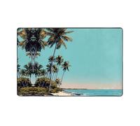 YTUOPWE Coconut trees by the sea - Alfombra de tela de franela de 60 x 39 pulgadas para sala de estar, oficina, mesa de café, cama, balcón