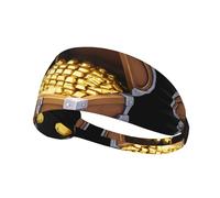 YTUOPWE Cofre del tesoro lleno de monedas doradas, diadema elástica para ejercicio, diadema deportiva para hombres y mujeres, suave, de secado rápido