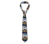 YTUOPWE Corbata para hombre Little World Under the Rainbow Picture suave y cómoda, no se deforma, resistente a la decoloración, duradera con excelente verticalidad