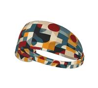YTUOPWE Diadema elástica con imagen de geometría abstracta para ejercicios deportivos para hombres y mujeres, suave, de secado rápido