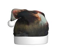 YTUOPWE El sombrero de Navidad con imagen de barco pequeño en la orilla del lago para adultos es suave y ligero