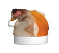 YTUOPWE El sombrero de Navidad con imagen de corgi travieso para adultos es suave y ligero