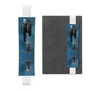 YTUOPWE Estuche de piel de PVC con imagen de faro negro en la costa, marcapáginas, 2 en 1, antideslizante, almacenamiento esencial para cuentas de viaje, White, Talla única, Mochila escolar