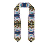 YTUOPWE Little World Under the Rainbow Picture Cinta de graduación, chal, traje de honor para estudiantes, logotipo, accesorio, decoración de honor, Aplanado, Talla única