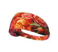 YTUOPWE Peonies in full bloom - Diadema elástica para ejercicio para hombres y mujeres, suave, de secado rápido