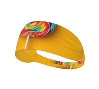 YTUOPWE Rainbow Lollipop - Diadema elástica para hacer ejercicio, para hombres y mujeres, suave, de secado rápido