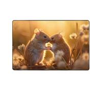 YTUOPWE Rats in Love - Alfombra de tela de franela de 60 x 39 pulgadas para sala de estar, oficina, mesa de café, cama, balcón
