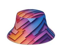 YTUOPWE Sombrero reflectante de doble cara con barras de color degradado, plegable, para playa, camping, color negro