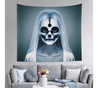 YTUOPWE Tapiz con imagen de mirada fantasmal de 60 x 51 pulgadas, suave, ligero para uso en interiores y exteriores. Para dormitorio, decoración de dormitorio, manta de playa, paños de picnic