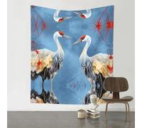YTUOPWE Tapiz decorativo de 60 x 51 pulgadas, par de garzas de grulla con imagen suave, duradero, agradable al tacto, ligero, para colgar en la pared para uso en interiores y exteriores