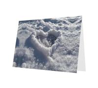 YTUOPWE Tarjeta de felicitación azul con diseño de cuadros en blanco y perlas, hermoso bloque de notas en blanco, imagen de amor en la nieve