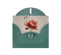 YTUOPWE Tarjeta de felicitación en blanco verde oscuro y perla, hermoso bloque de notas en blanco, imagen de pájaro de fuego fresco