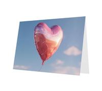 YTUOPWE Tarjeta de felicitación gris con diseño de cheques en blanco y perlas, hermoso bloque de notas en blanco, globos flotantes de amor