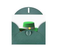 YTUOPWE Tarjeta de felicitación verde oscuro con diseño de cheques en blanco y perla, hermoso bloque de notas en blanco, imagen de fe dorada