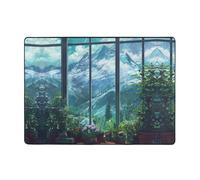 YTUOPWE The View from the Window - Alfombra de área de 80 x 58 pulgadas para sala de estar, oficina, mesa de café, cama, balcón, suave, esponjosa, absorbente de agua, duradera