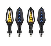 YTVPPKLGG luz intermitente led Indicador LED De Señal Giro Para Motocicleta, Luz Intermitente, Flechas DRL Color Blanco Ámbar, Flujo Secuencial, 12V, 10mm