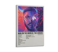 YTWRGWERR Kid Cudi Album Man On The Chosen - Póster estético de pared con diseño de hombre en la luna III, arte decorativo para pared, lienzo vintage para sala de estar, dormitorio, 30 x 45 cm, estilo