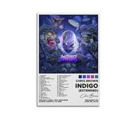 YTWRGWERR Póster estético de álbum de Chris Brown con diseño de índigo de Chris Brown, pintura decorativa, lienzo vintage para sala de estar, dormitorio, 50 x 75 cm, estilo sin marco