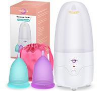 YTYOMUR Esterilizador De Vapor De Copa Menstrual con 2 Copas Menstruales Reutilizables, Kit De Lavado Limpiador De Copas De Per¨ªodo