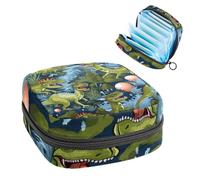 YTYVAGT Bolsa de almacenamiento de servilletas sanitarias, bolsa de período, bolsa de almohadillas, dinosaurio de dibujos animados del bosque, bolsa de período