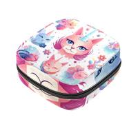 YTYVAGT Bolsa de almacenamiento de servilletas sanitarias, bolsa de período, bolsa de almohadillas, unicornio y niña arco iris, bolsa de período
