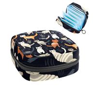 YTYVAGT Bolsa de almacenamiento de servilletas sanitarias, bolsa de período, gatos, gatitos, huesos de pescado, bolsas sanitarias para productos femeninos
