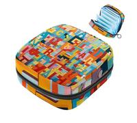 YTYVAGT Bolsa de almacenamiento de servilletas sanitarias, bolsa de período, patrón de rompecabezas de números del alfabeto, bolsas sanitarias para productos femeninos