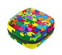 YTYVAGT Bolsa de período, bolsa de almacenamiento de servilletas sanitarias, rompecabezas colorido arcoíris, bolsa de tampón para bolso