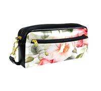 YTYVAGT Estuche estético, caja para lápices, flores de acuarela brillante, peonía, estuche pequeño para lápices