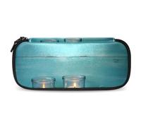 YTYVAGT Estuche estético, estuche para lápices, linterna de estrella de mar de madera, estuche pequeño para lápices
