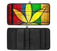 YTYVAGT Estuche para lápices, estuche estético, bandera abstracta de madera con hojas coloridas, bolsa para lápices