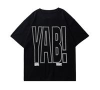 YU CUI Men's T-Shirt Hot Diamond Pattern Short Sleeve Simple Versatile Loose Drop Shoulder T-Shirt Men M