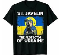 YU CUI St. Javelin The Protector of Ukraine Vintage Retro T-Shirt Black T-Shirt Black XL