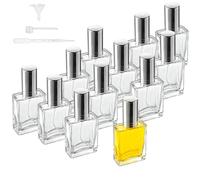 YU FENG 12 botellas atomizadoras de vidrio recargables con embudos, dispensador de pipetas para perfume, fragancia, loción, aceite esencial