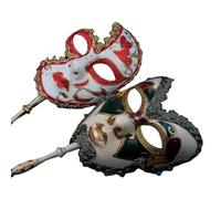 YU FENG 2 Pack Couple's Cosplay Masks Venetian Musical Carnival Mardi Gras Masquerade Mask On a Stick Party Fancy Dress