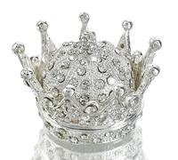 YU FENG Caja de joyería con diseño de corona de cristal vintage creativa para regalo de Navidad, cumpleaños, pequeño