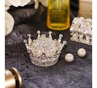 YU FENG Caja de joyería con diseño de corona de cristal vintage creativa para regalo de Navidad, cumpleaños, pequeño