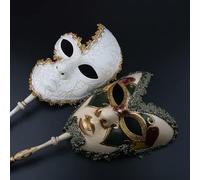 YU FENG Juego de 2 máscaras venecianas para cosplay, carnaval musical veneciano, carnaval Mardi Gras, máscara de mascarada en un palo, decoración de disfraces