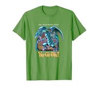 Yu-Gi-Oh! Blue Eyes White Dragon - Gráfico para Juegos PAPL2500 Camiseta, Hombre, Hierba, S