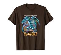 Yu-Gi-Oh! Blue Eyes White Dragon - Gráfico para Juegos PAPL2500 Camiseta, Hombre, Marrón, S