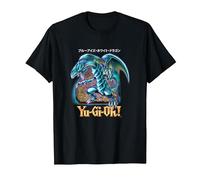 Yu-Gi-Oh! Blue Eyes White Dragon - Gráfico para Juegos PAPL2500 Camiseta, Hombre, Negro, S