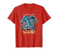 Yu-Gi-Oh! Blue Eyes White Dragon - Gráfico para Juegos PAPL2500 Camiseta, Hombre, Rojo, S