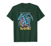 Yu-Gi-Oh! Blue Eyes White Dragon - Gráfico para Juegos PAPL2500 Camiseta, Hombre, Verde Bosque, S