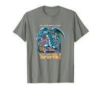 Yu-Gi-Oh! Blue Eyes White Dragon - Gráfico para Juegos PAPL2500 Camiseta, Hombre, Verde Militar Jaspeado, S